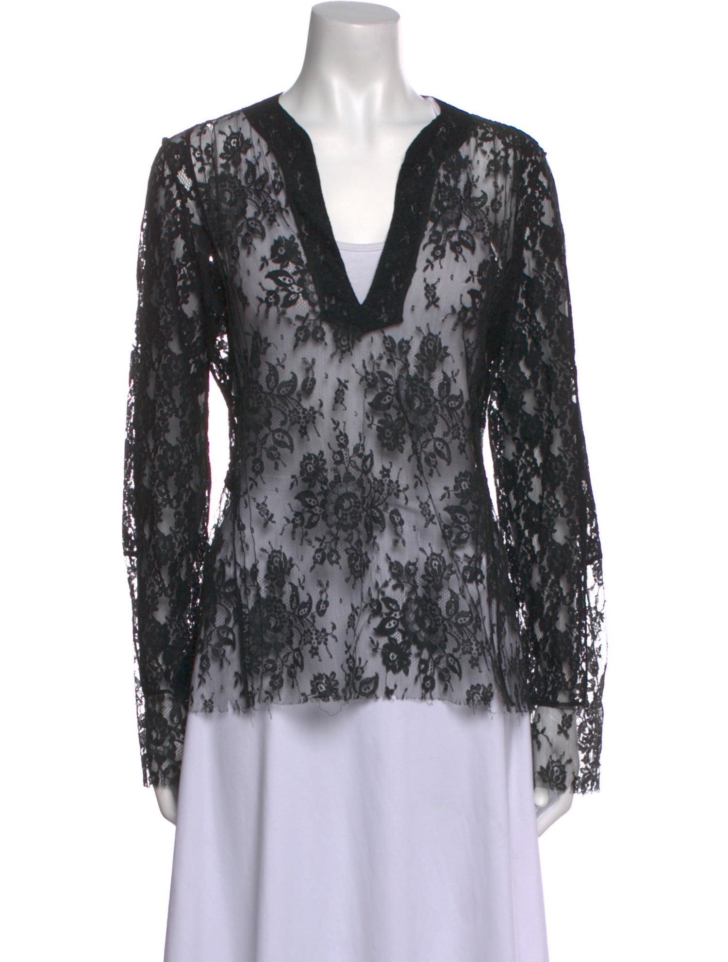 Alessandro Dell'Acqua Lace Pattern V-Neck Blouse