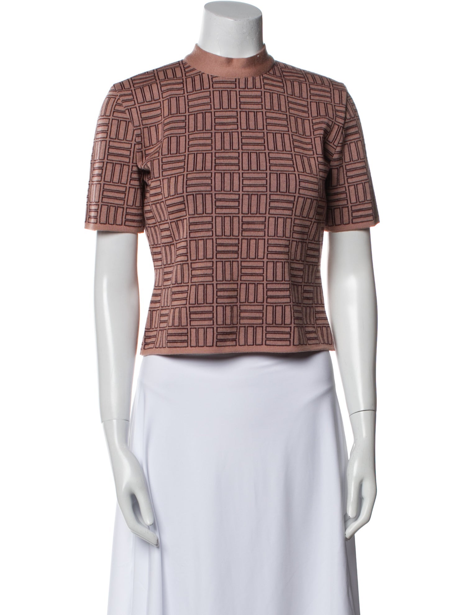 Alessandro Dell'Acqua Merino Wool Plaid Print Crop Top