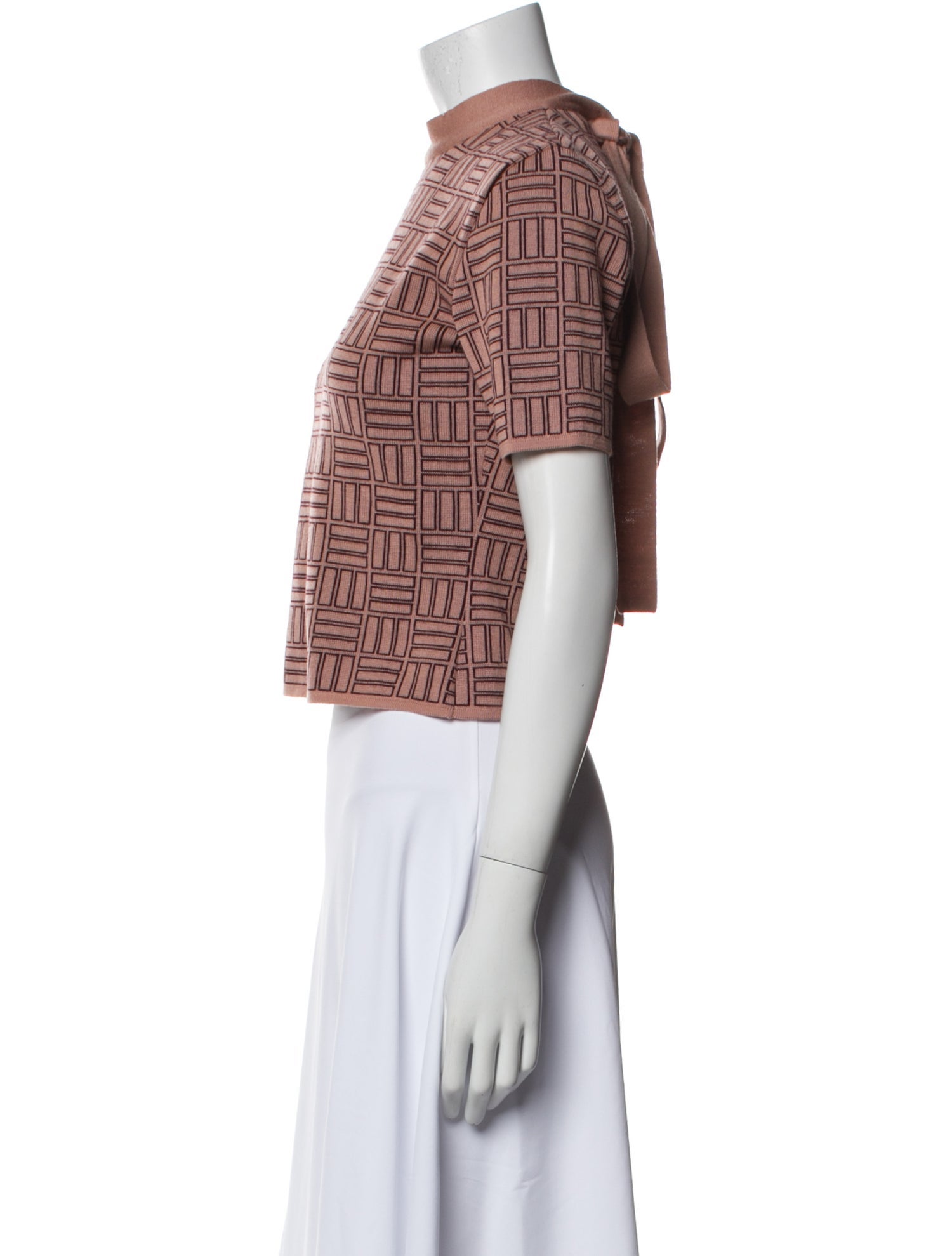 Alessandro Dell'Acqua Merino Wool Plaid Print Crop Top