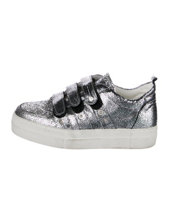 Alessandro Dell'Acqua Leather Glitter Accents Sneakers