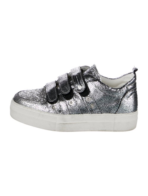 Alessandro Dell'Acqua Leather Glitter Accents Sneakers