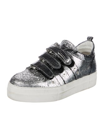 Alessandro Dell'Acqua Leather Glitter Accents Sneakers