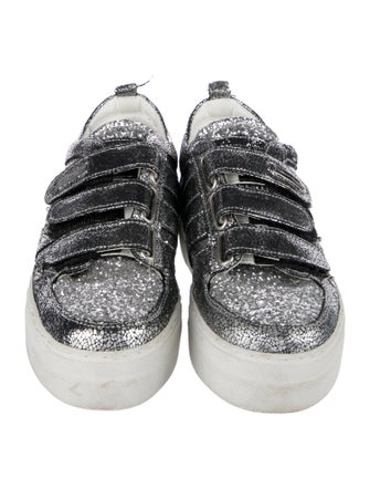 Alessandro Dell'Acqua Leather Glitter Accents Sneakers