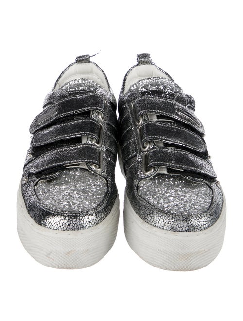 Alessandro Dell'Acqua Leather Glitter Accents Sneakers