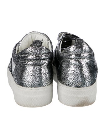 Alessandro Dell'Acqua Leather Glitter Accents Sneakers