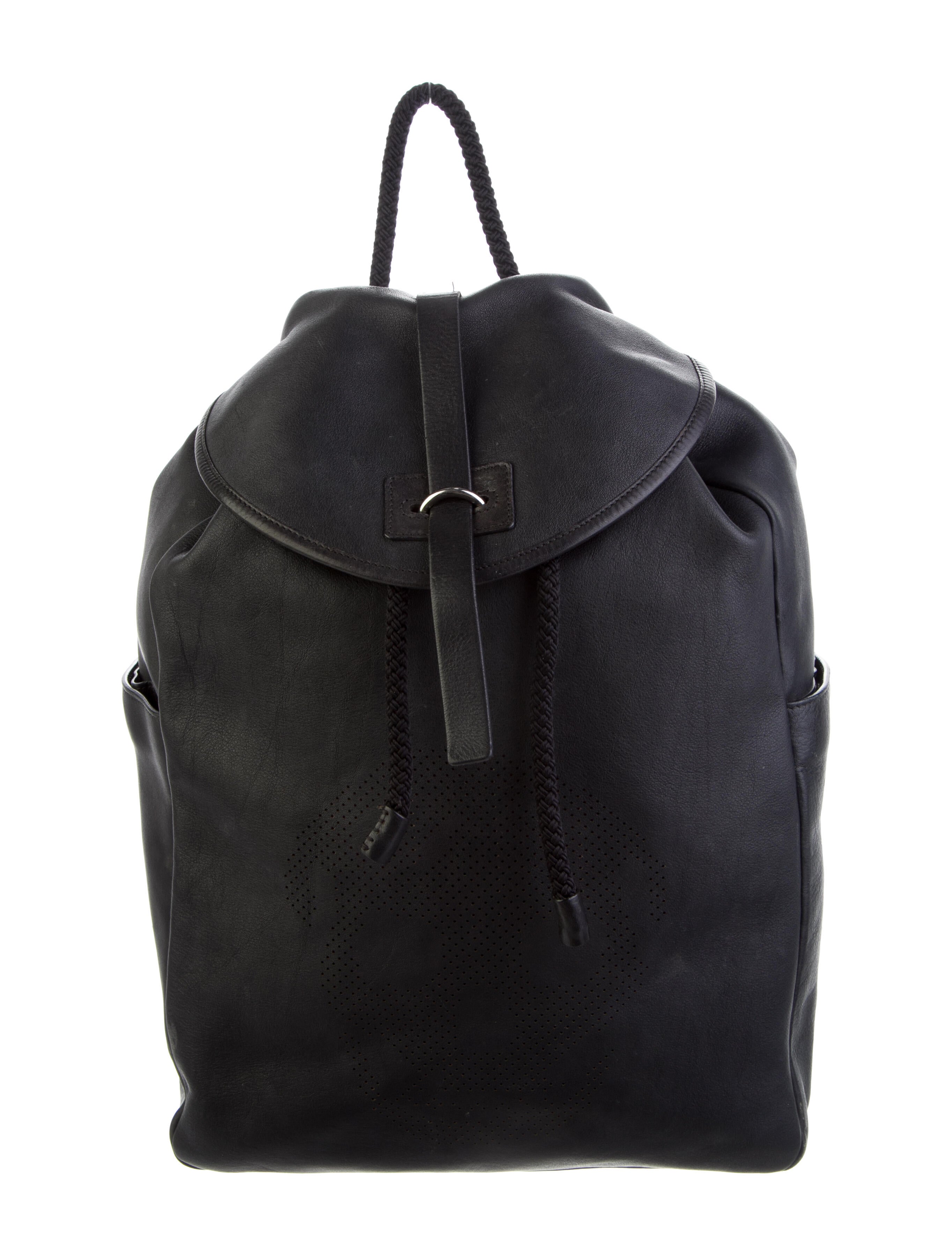 Maison Margiela Leather Trimmed Suede Backpack Backpacks, Handbags
