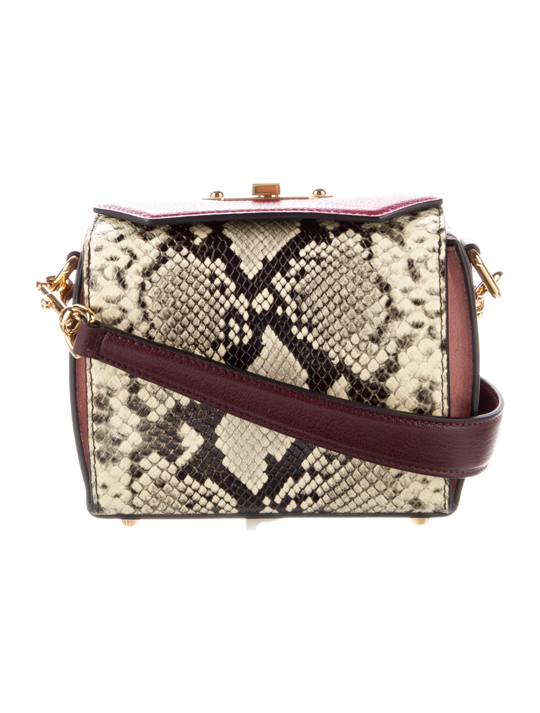 Alexander McQueen Box Bag 16 Burgundy Crossbody Bags, Handbags