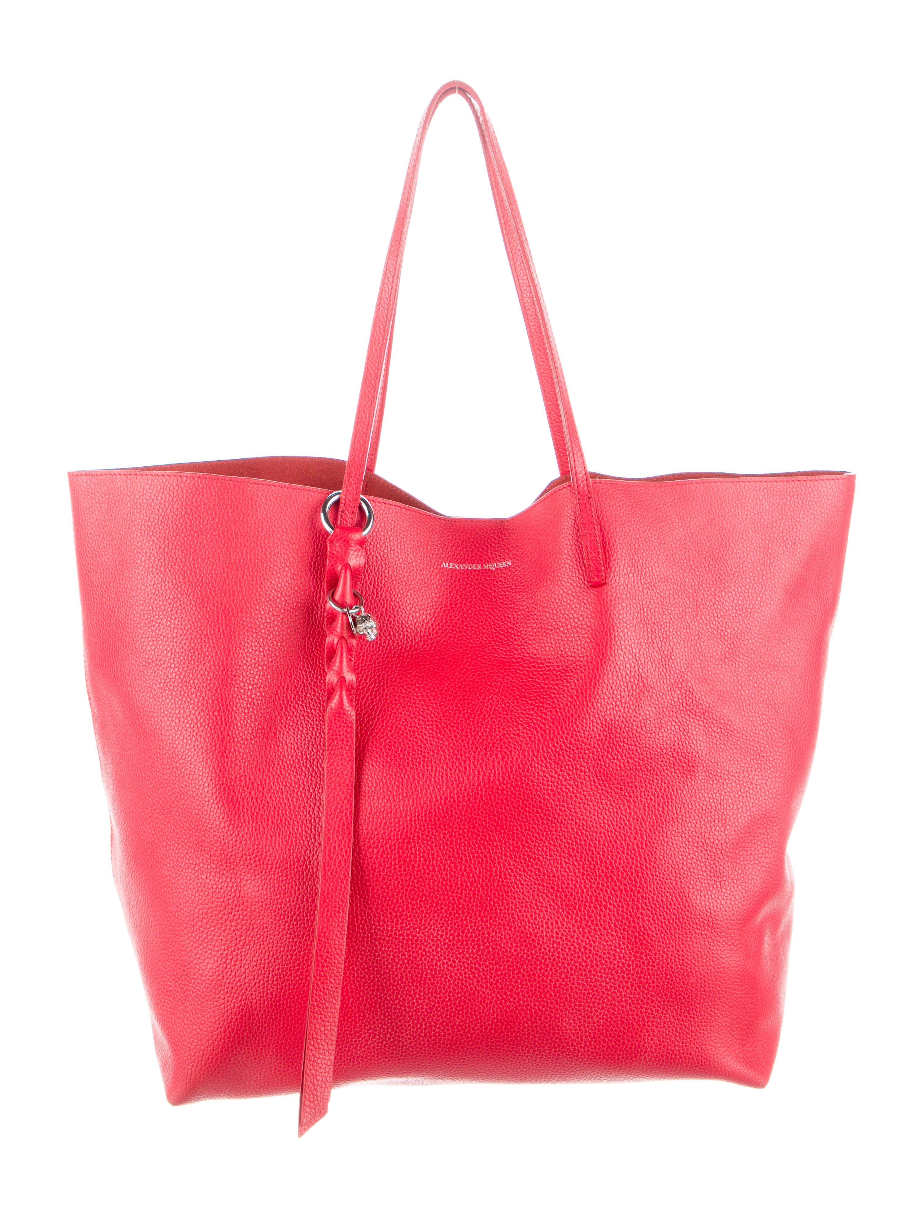 Alexander McQueen Leather Tote Bag Red Totes, Handbags ALE145083