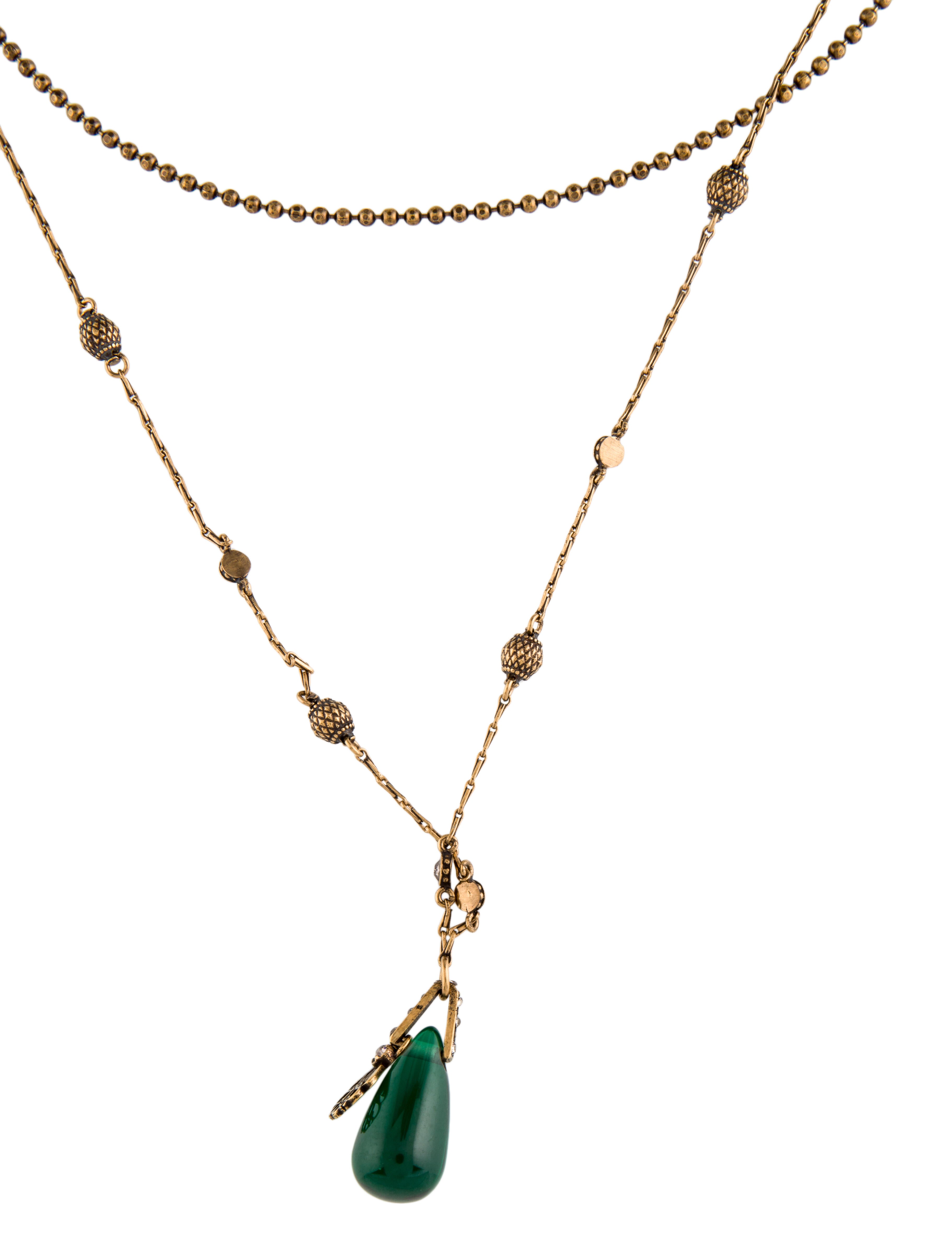 Alexander McQueen Seal Signature Necklace Brass Double Strand, Necklaces ALE151625 The