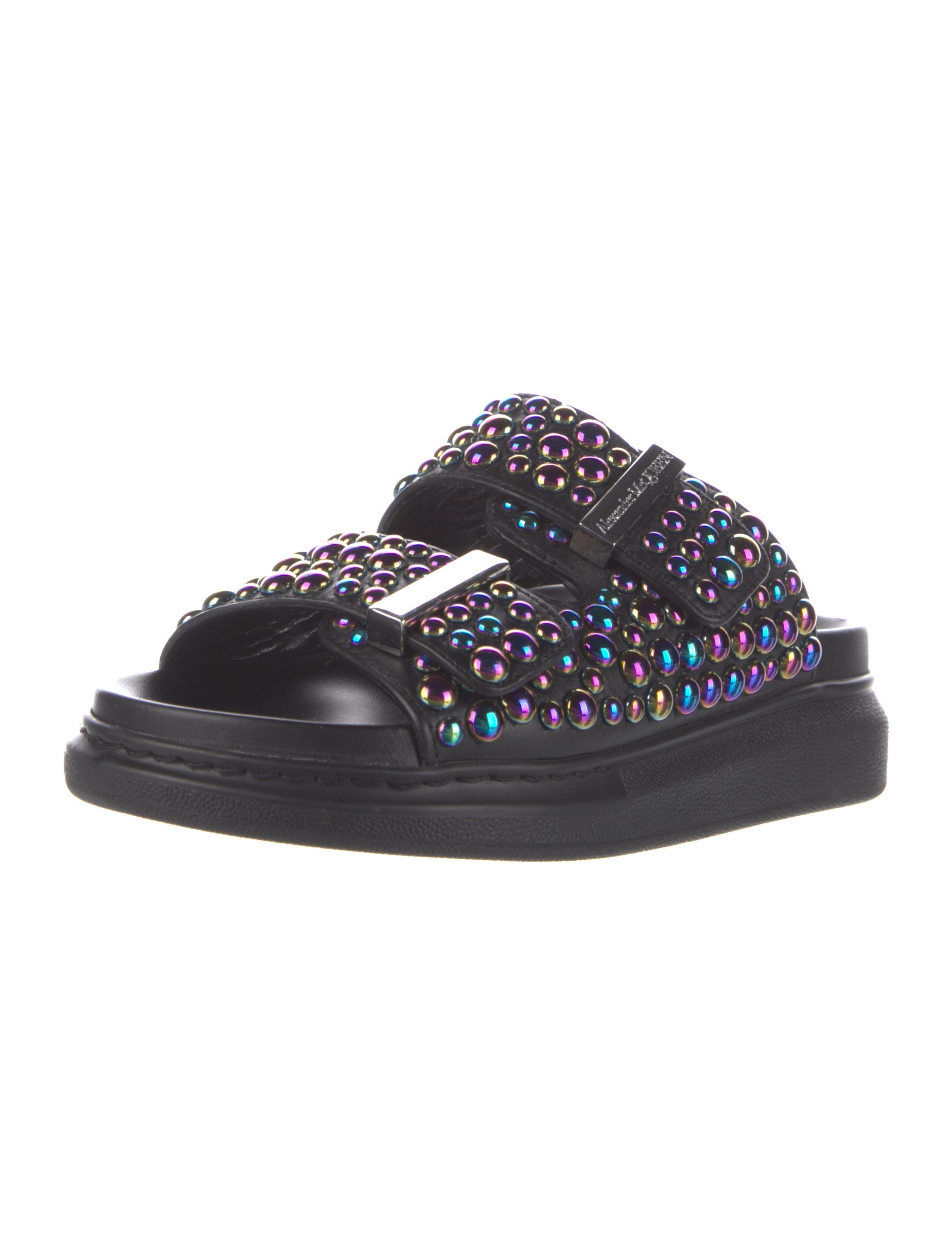 Alexander McQueen Leather Printed Slides