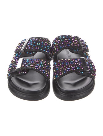 Alexander McQueen Leather Printed Slides
