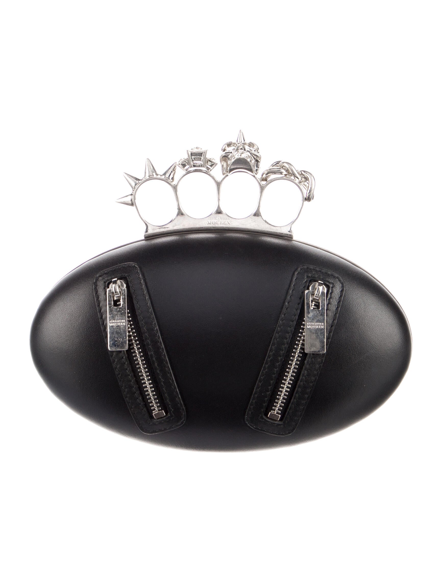 Alexander McQueen Knuckle Box Clutch Black Clutches, Handbags