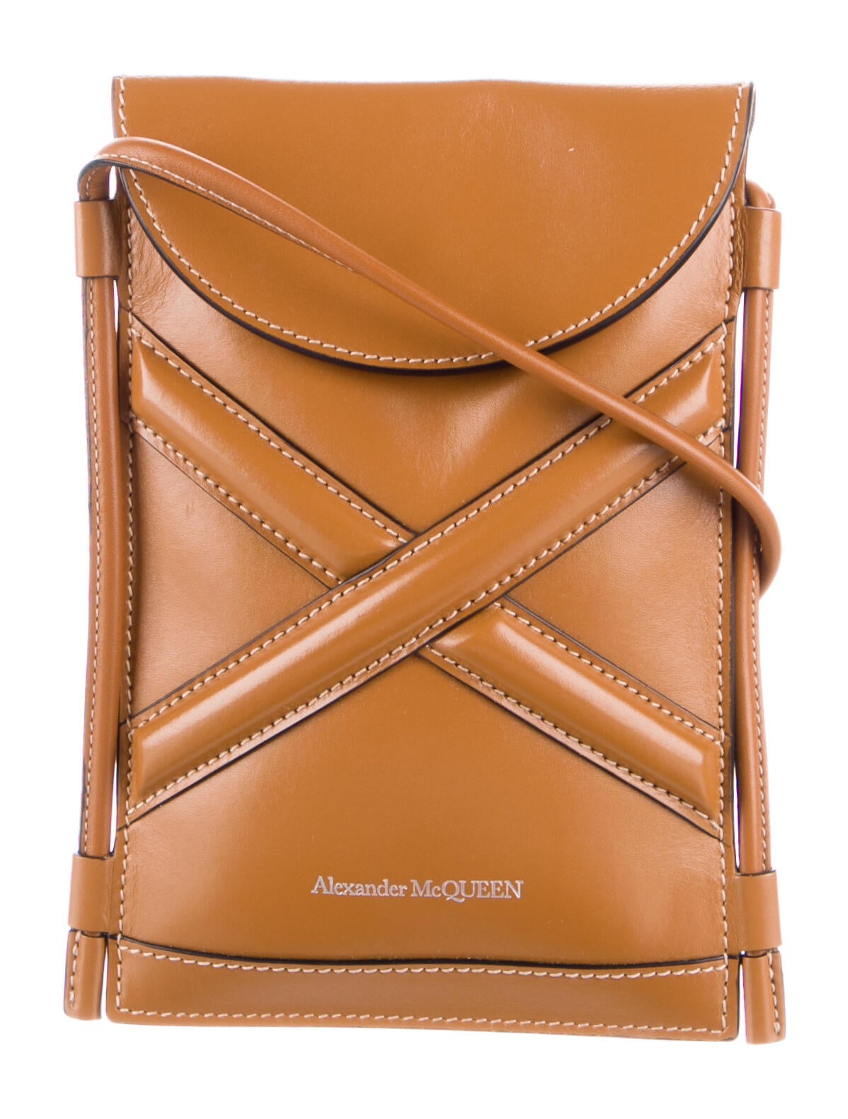 Alexander McQueen Leather Crossbody Bag Brown Crossbody Bags