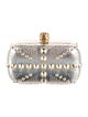 Alexander McQueen Studded Union Jack Skull Metallic Clutch