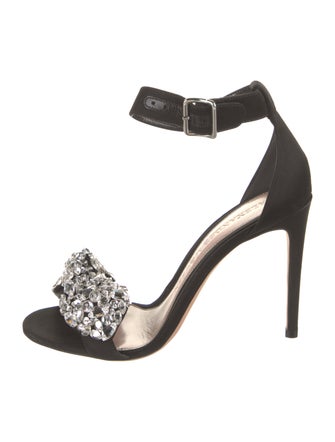 Alexander McQueen Satin Floral Print Sandals