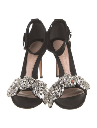 Alexander McQueen Satin Floral Print Sandals