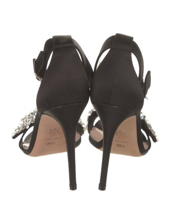 Alexander McQueen Satin Floral Print Sandals