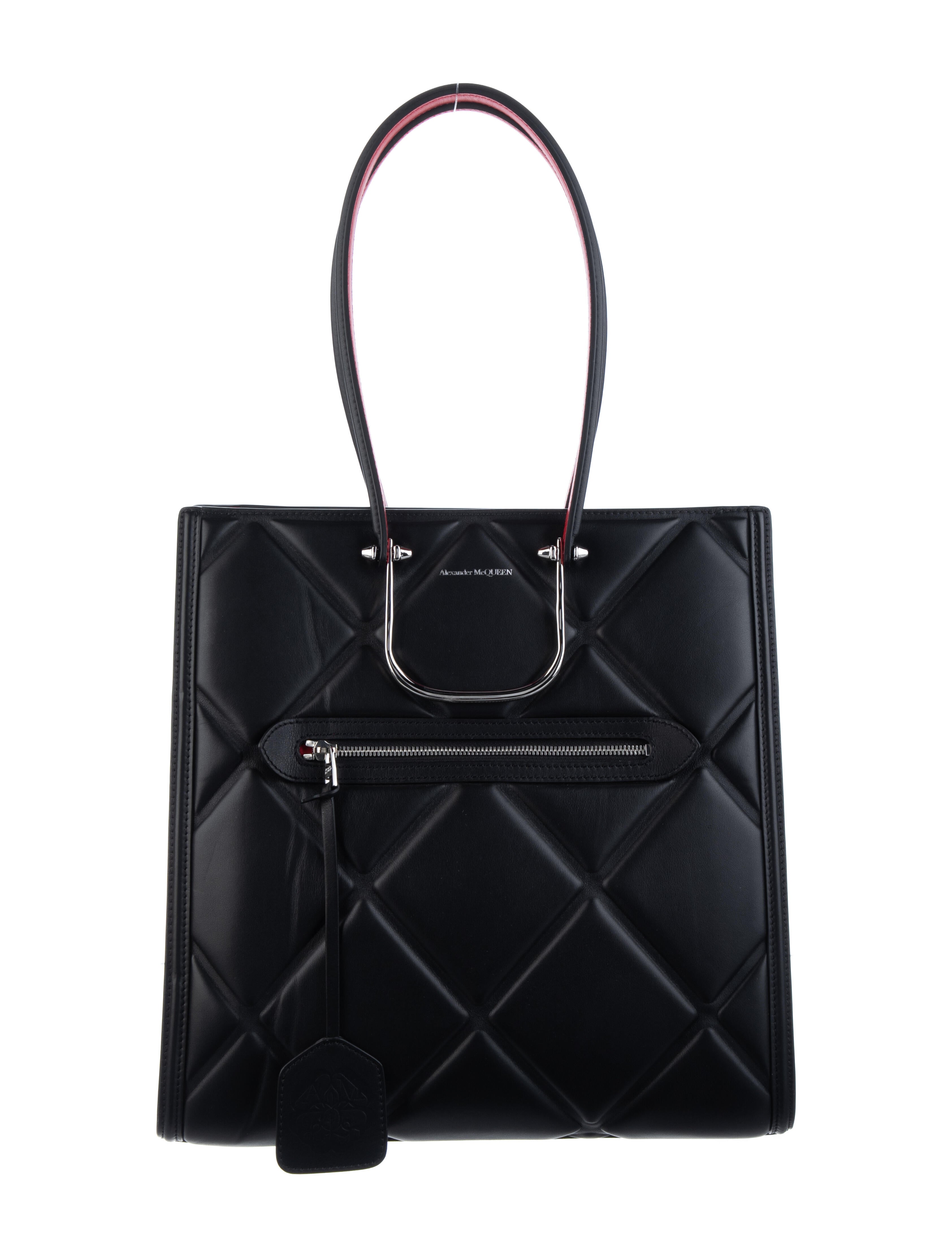 Alexander McQueen The Tall Story Quilted Leather Tote Bag - Black
