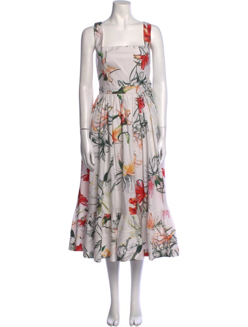 Alexander McQueen Floral Print Midi Length Dress