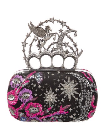 Alexander McQueen Pegasus Knuckle Embellished Box Clutch