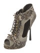 Alexander McQueen Snakeskin Animal Print Sandals