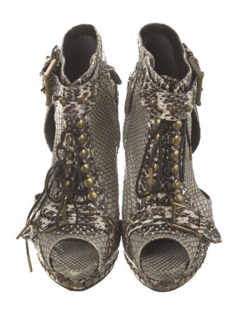 Alexander McQueen Snakeskin Animal Print Sandals