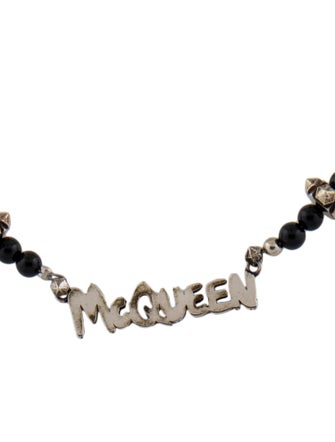 Alexander McQueen Cut-Out Graffiti Logo Necklace