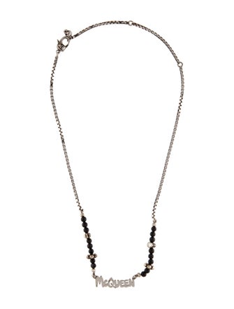 Alexander McQueen Cut-Out Graffiti Logo Chain Necklace