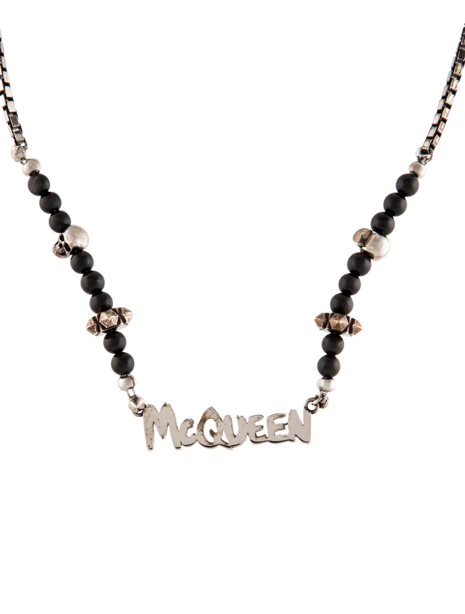 Alexander McQueen Cut-Out Graffiti Logo Chain Necklace
