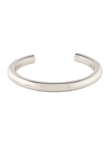 Alexander McQueen Cuff Logo Engraved Bracelet S