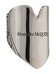 Alexander McQueen Floral Logo Heart Band Ring