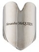 Alexander McQueen Floral Logo Heart Band Ring