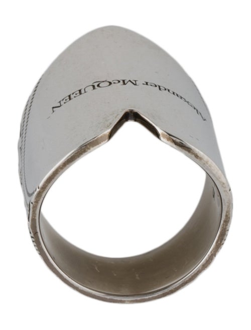 Alexander McQueen Floral Logo Heart Band Ring