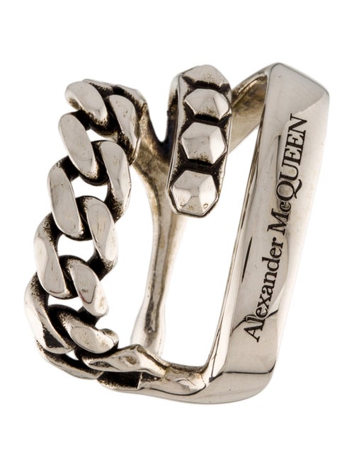 Alexander McQueen Single Pink Chain Ear Cuff