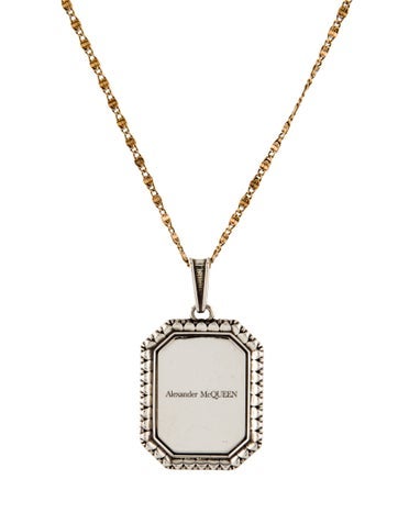 Alexander McQueen Pendant Necklace Two-Tone Medallion