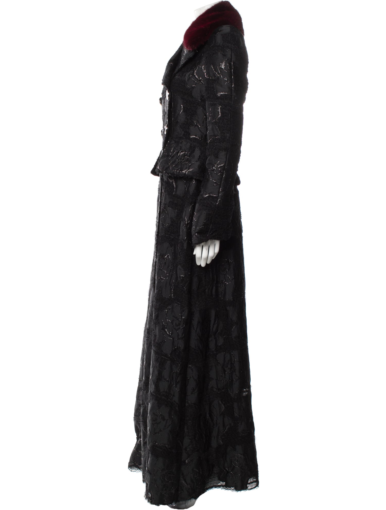 Alexander McQueen 2015 Lace Pattern Faux Fur Coat
