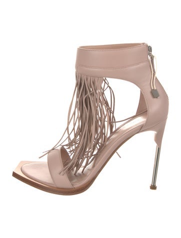 Alexander McQueen Sandals Leather Fringe Trim Accent Us9.5, It39.5 | 9.5