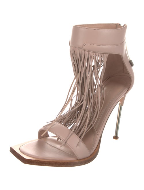 Alexander McQueen Leather Fringe Trim Accent Sandals