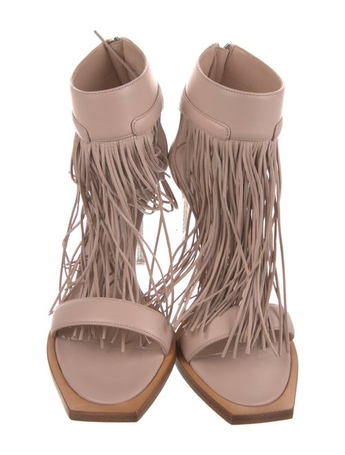 Alexander McQueen Leather Fringe Trim Accent Sandals