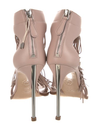 Alexander McQueen Leather Fringe Trim Accent Sandals