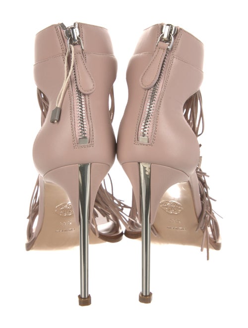 Alexander McQueen Leather Fringe Trim Accent Sandals
