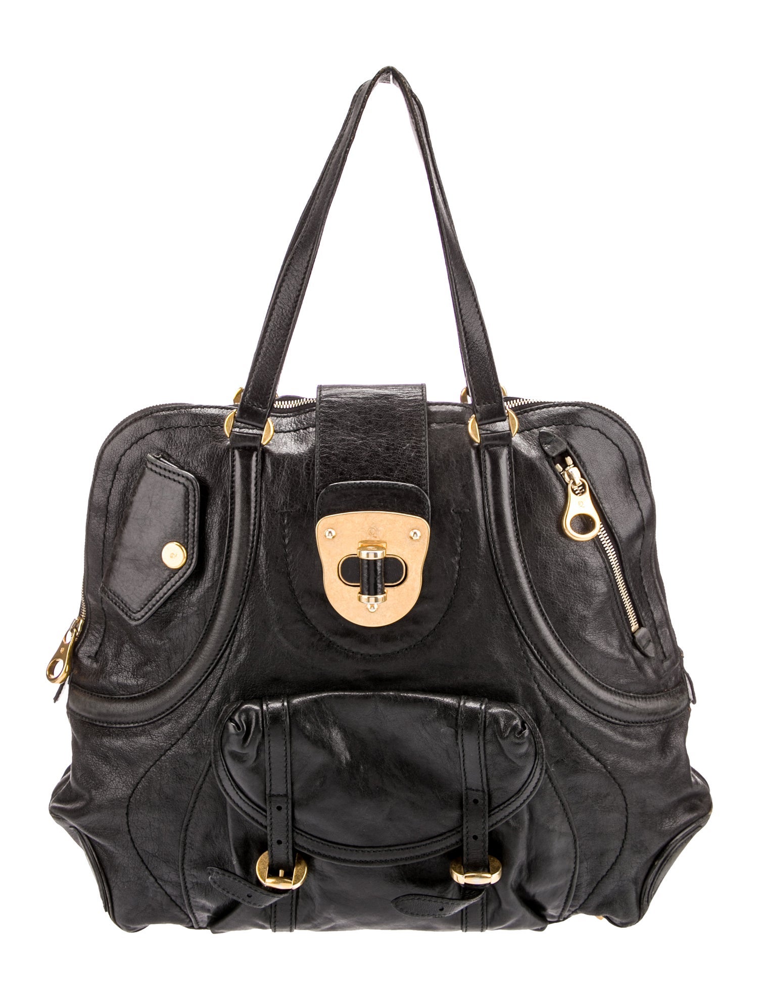 Alexander McQueen Leather Shoulder Bag - Black Totes, Handbags 