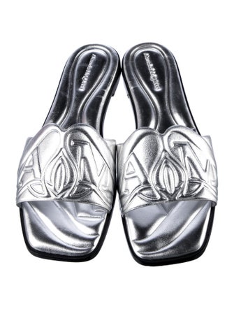 Alexander McQueen Leather Printed Slides