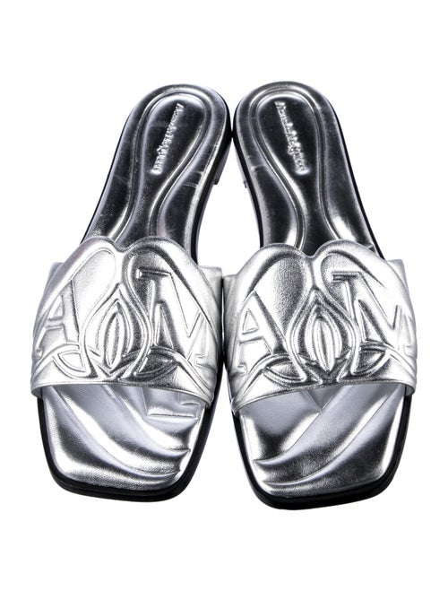 Alexander McQueen Leather Printed Slides