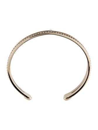 Alexander McQueen Faux Pearl Twin Skull Cuff Bracelet