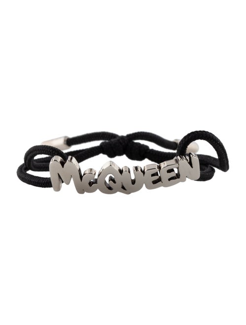 Alexander McQueen Logo-Plaque Cord Bracelet