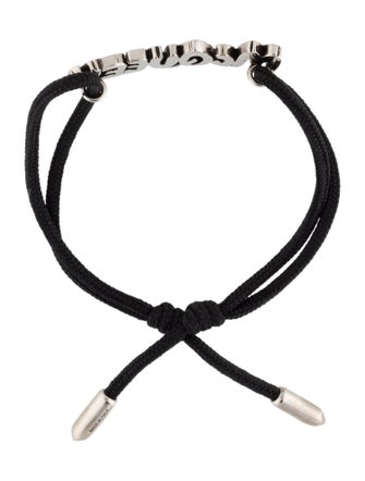 Alexander McQueen Logo-Plaque Cord Bracelet