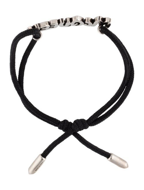 Alexander McQueen Logo-Plaque Cord Bracelet