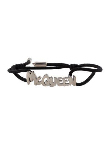 Alexander McQueen Wrap Logo-Plaque Cord Bracelet