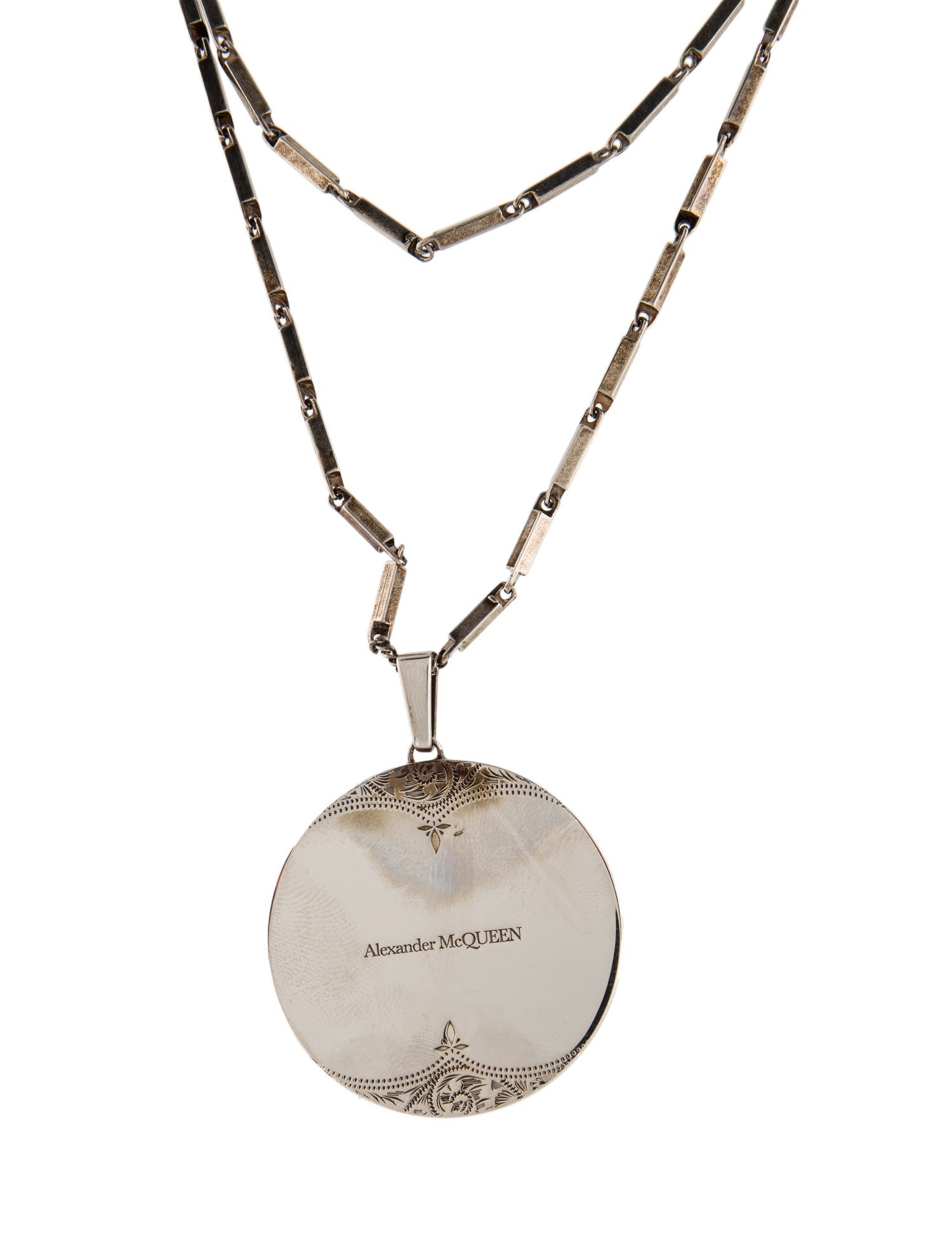 Alexander McQueen Logo Medallion Pendant Necklace